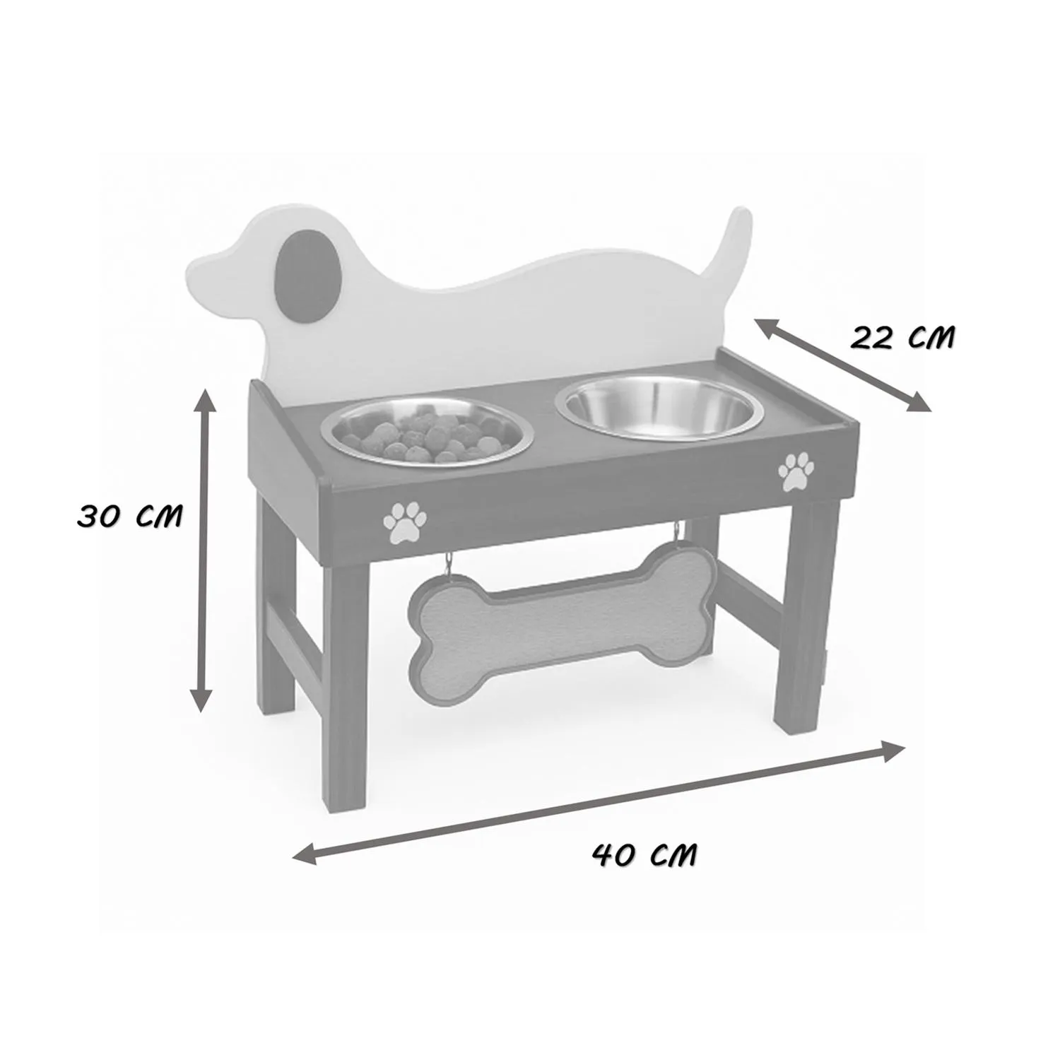 Comedero Para Perro Prinss M Pino-Platos Metalicos Rosa/Café Madelau 5