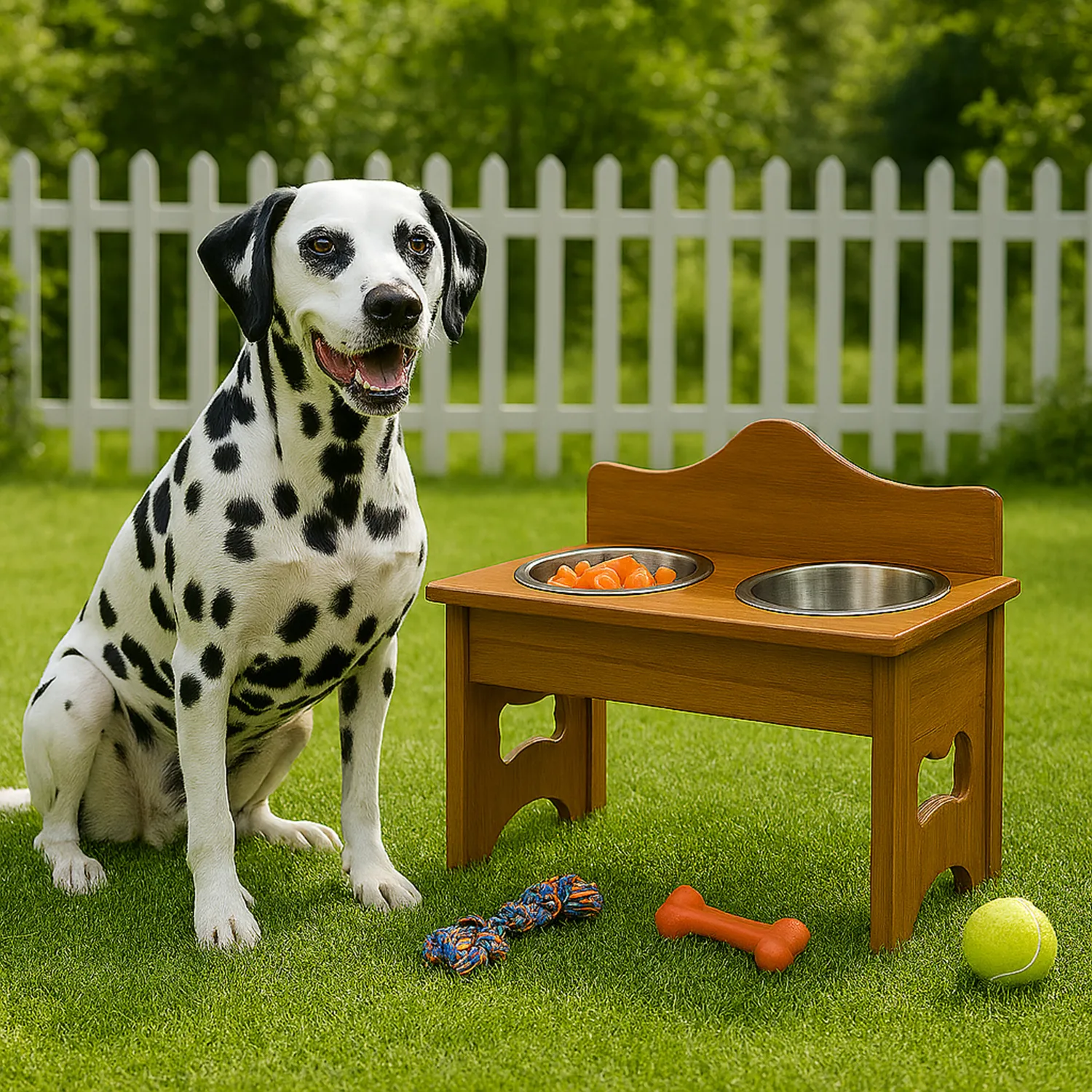Comedero Para Perro Crown L Pino-Platos Metalicos Madelau