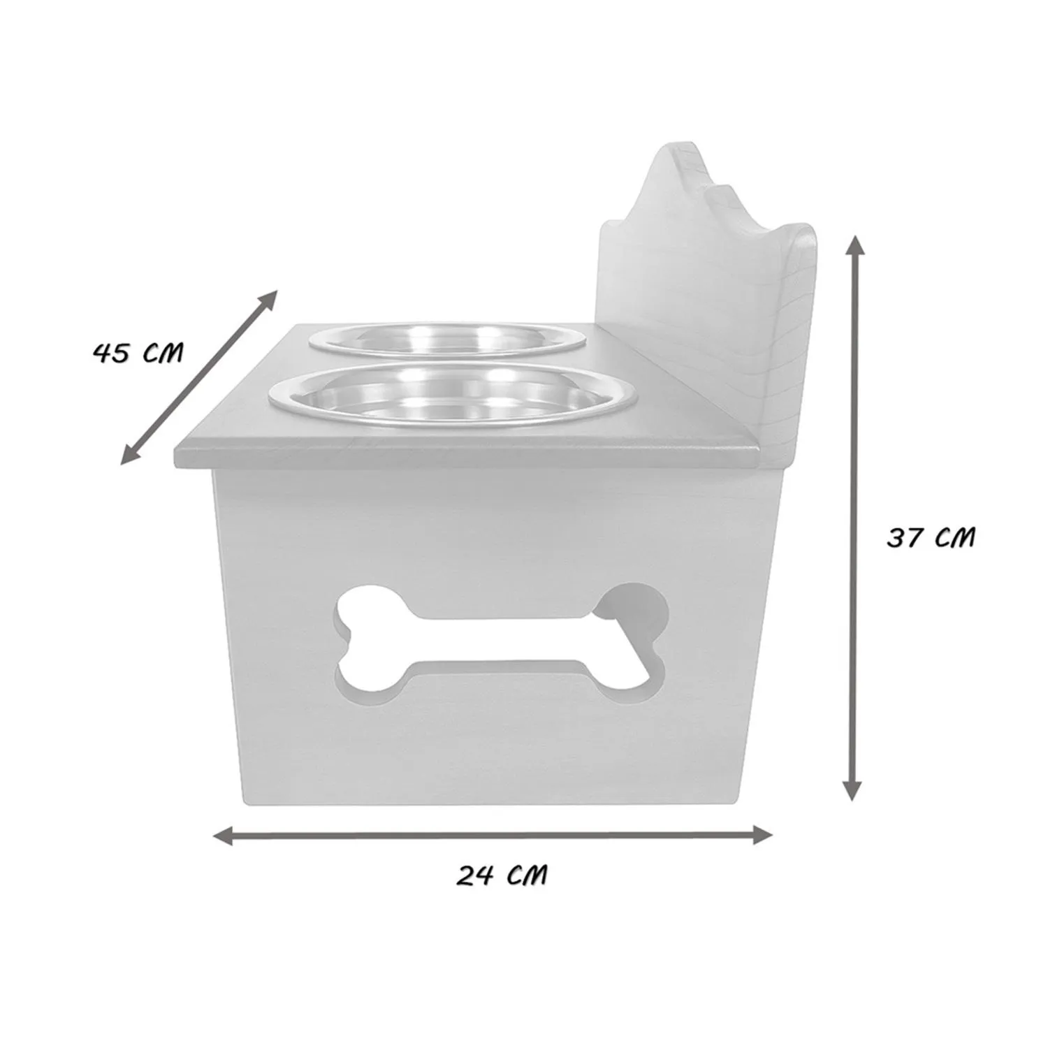 Comedero Para Perro Crown L Pino-Platos Metalicos Madelau 5