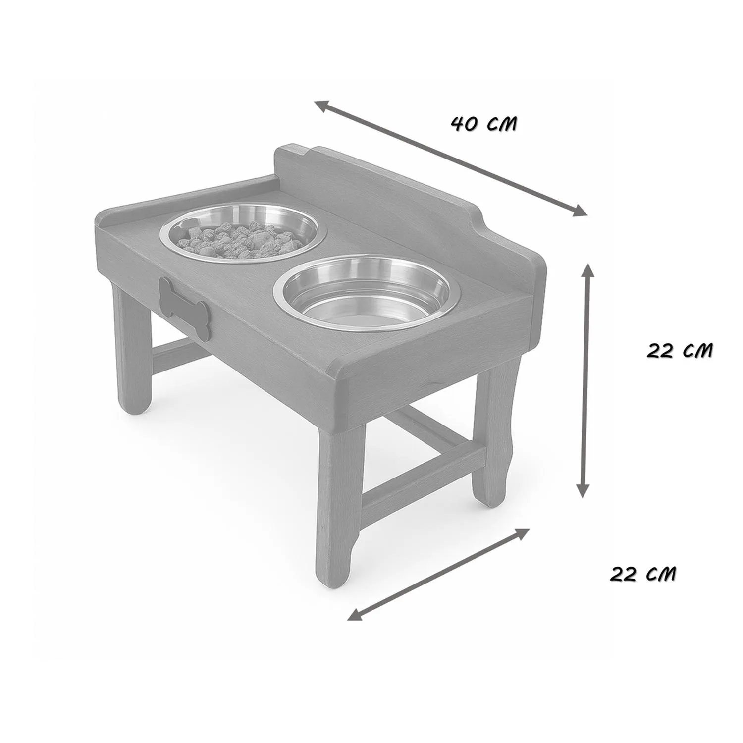 Comedero Para Perro Huellas M Pino-Platos Metalicos Madelau 4
