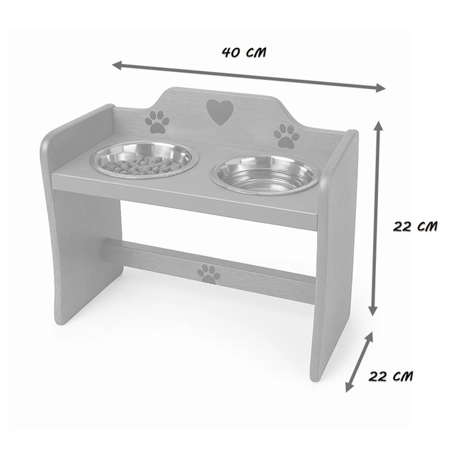 Comedero Para Perro Huellas M Pino-Platos Metalicos Rosa/Madelau 5