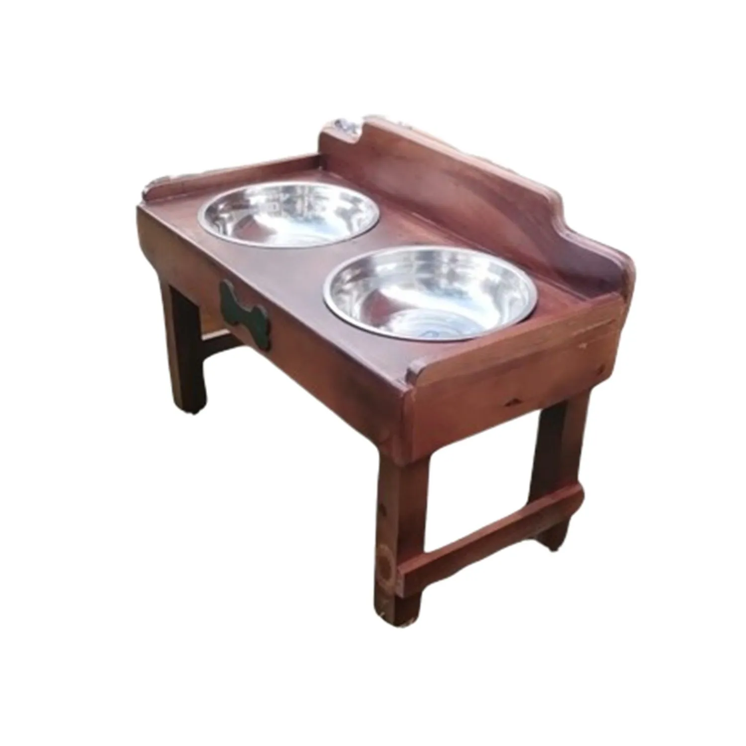 Comedero Para Perro Huellas S Pino-Platos Metalicos Madelau