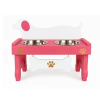 Comedero Prinss S Pino-Platos Metalicos Rosa/Blanco Madelau