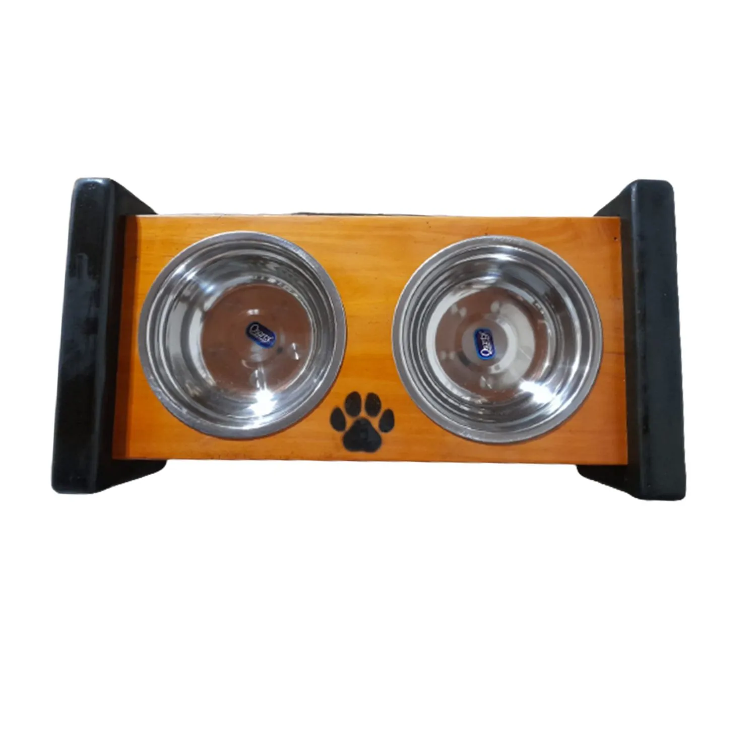 Comedero Para Perro Floating L Pino-Platos Metalicos Negro Madelau 3