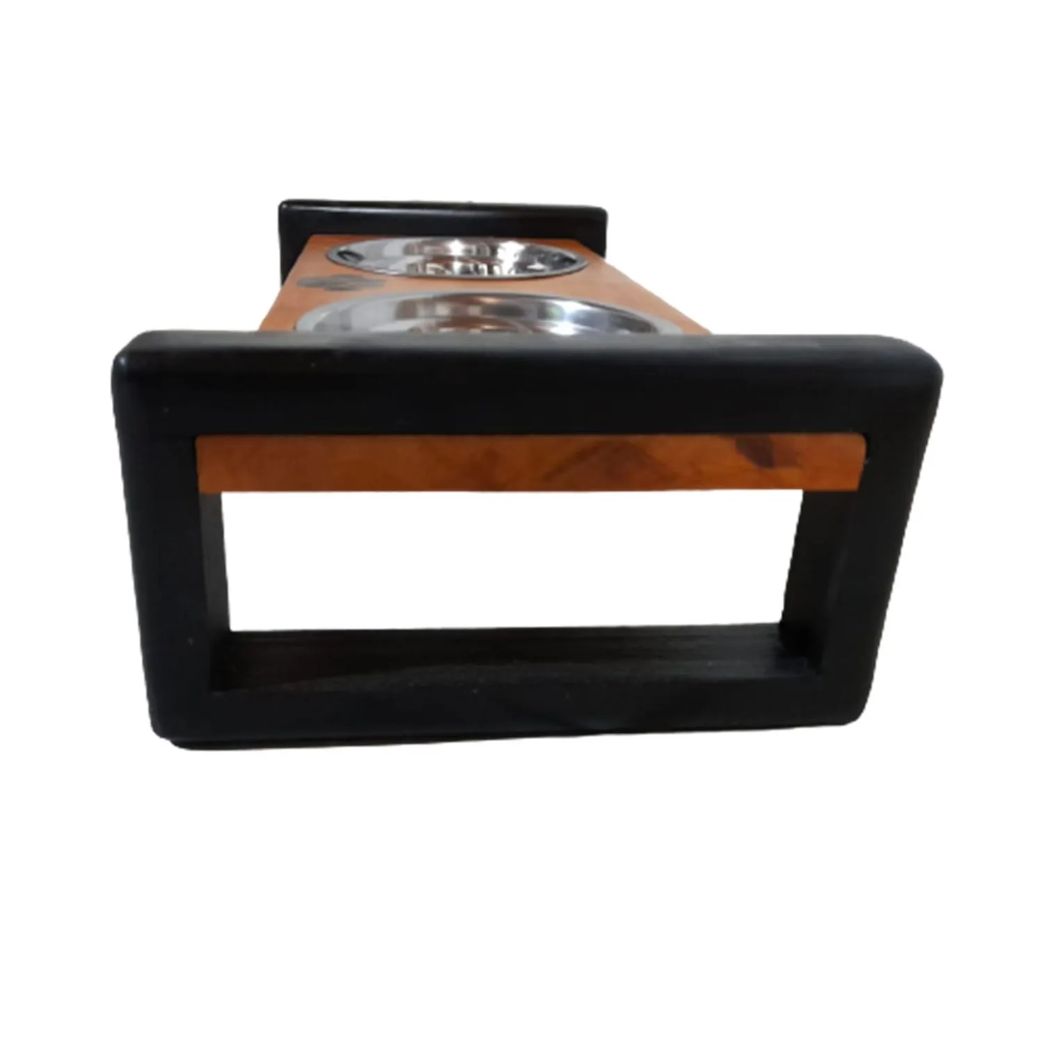 Comedero Para Perro Floating L Pino-Platos Metalicos Negro Madelau 4