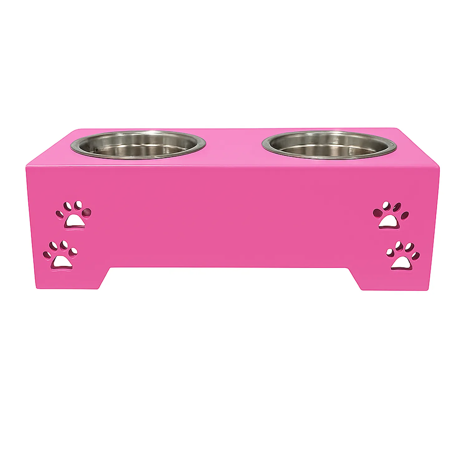 Comedero Para Perro L Pino-Platos Metalicos Rosa Madelau 3