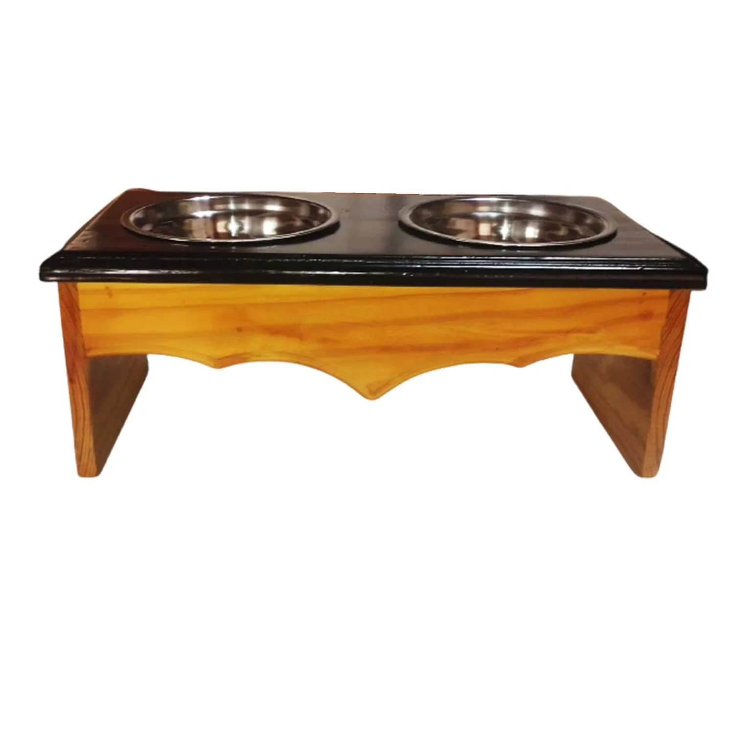 Comedero Para Perro Aesthetic S Pino-Platos Metalicos Negro Madelau 5
