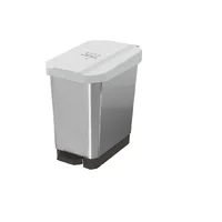 Caneca Plástica Pedal 5 Litros Metálico Blanco Reciclable Aprovechable