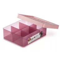 Caja Pequeña Hanna con Divisiones para Joyas Rosada con Tapa