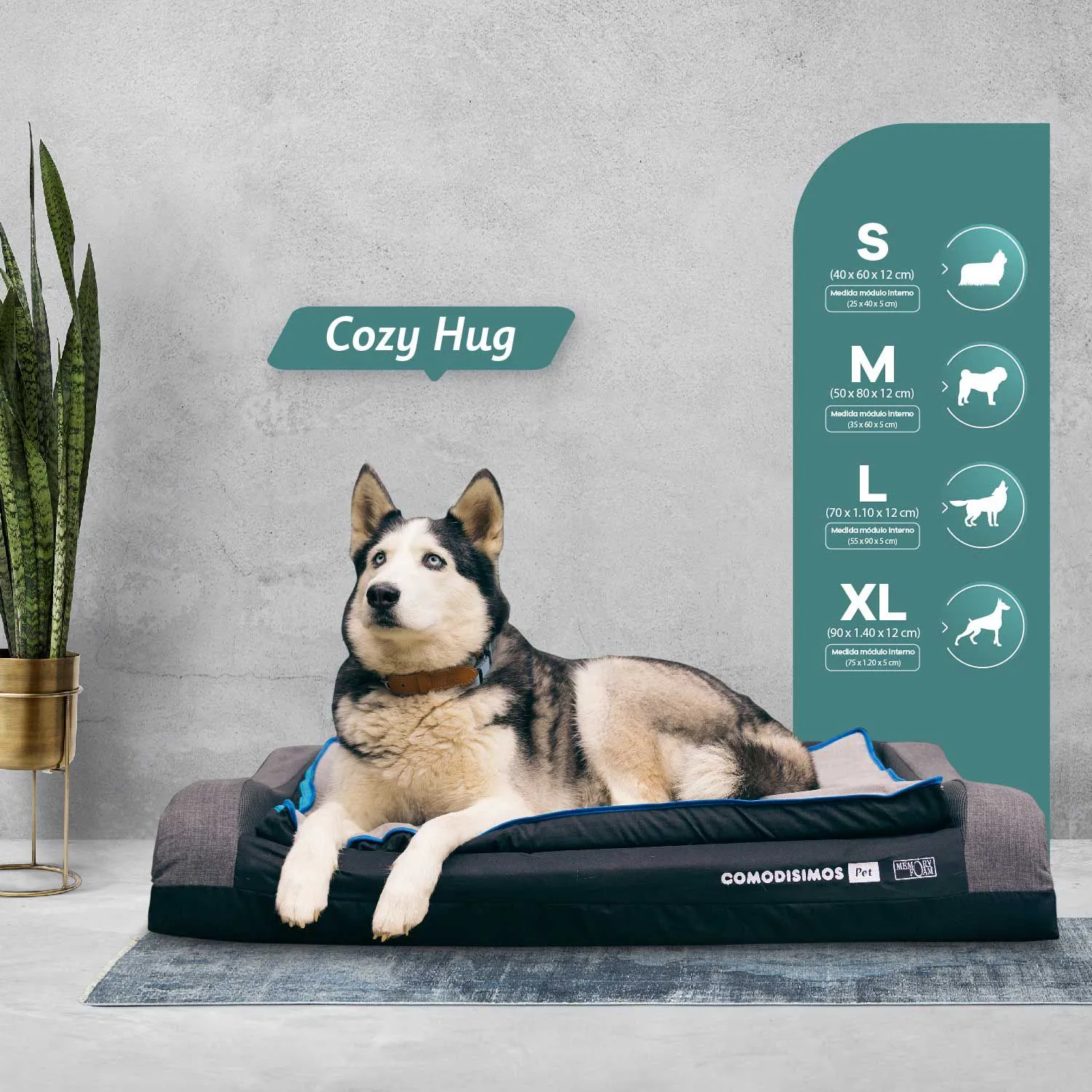 Cozy Hug Pequeña Semifirme 140x90x12cm Extra Grande Azul Comodismos 5