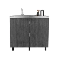 Mueble Inferior Cocina Napoles 100 Rta Roble Gris