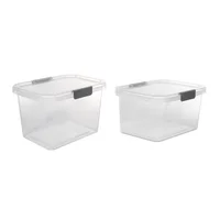 Set de 2 Cajas Organizadoras 16 Litros y 20 Litros Natural/Gris