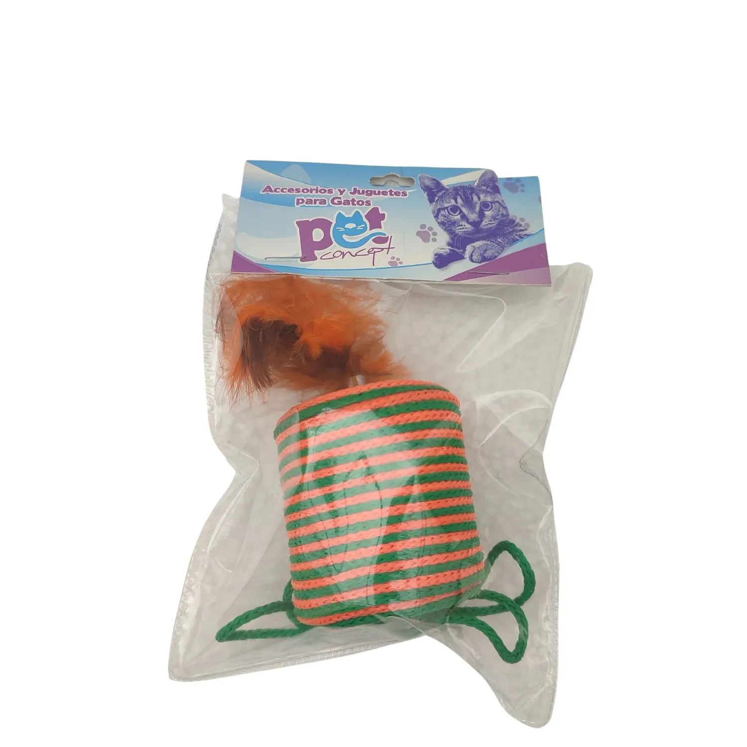 Juguete Gato Tambor con Plumas