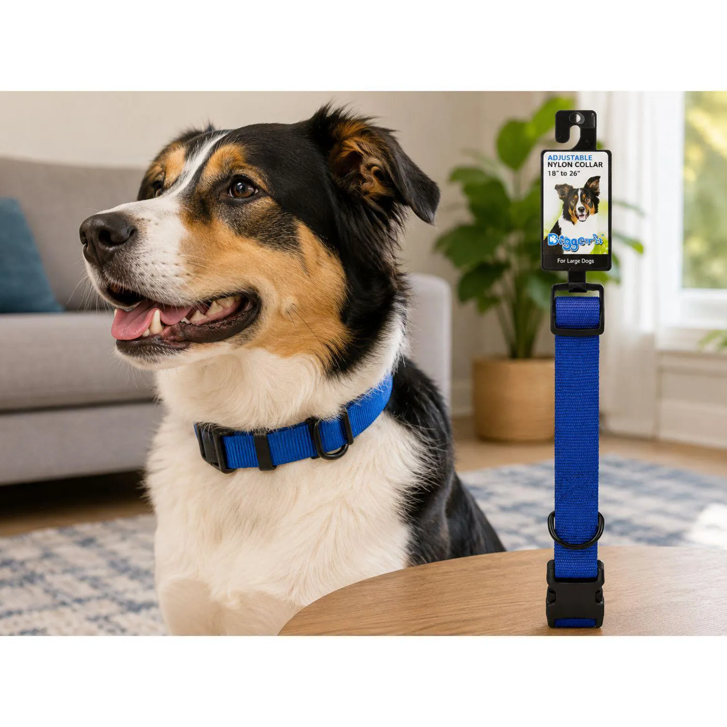 Collar Ajustable para Perro en Nylon Azul 45.72 a 66.04 cm Boss Pet 6