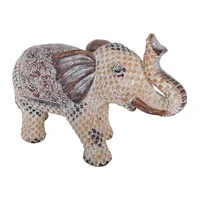 Escultura Elefante Poliresina 32.6x20.9 cm Beige Ubud