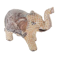Escultura Elefante Poliresina 18.6x15.4 cm Beige Ubud