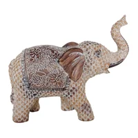 Escultura Elefante Poliresina 23.3x19.8 cm Beige Ubud