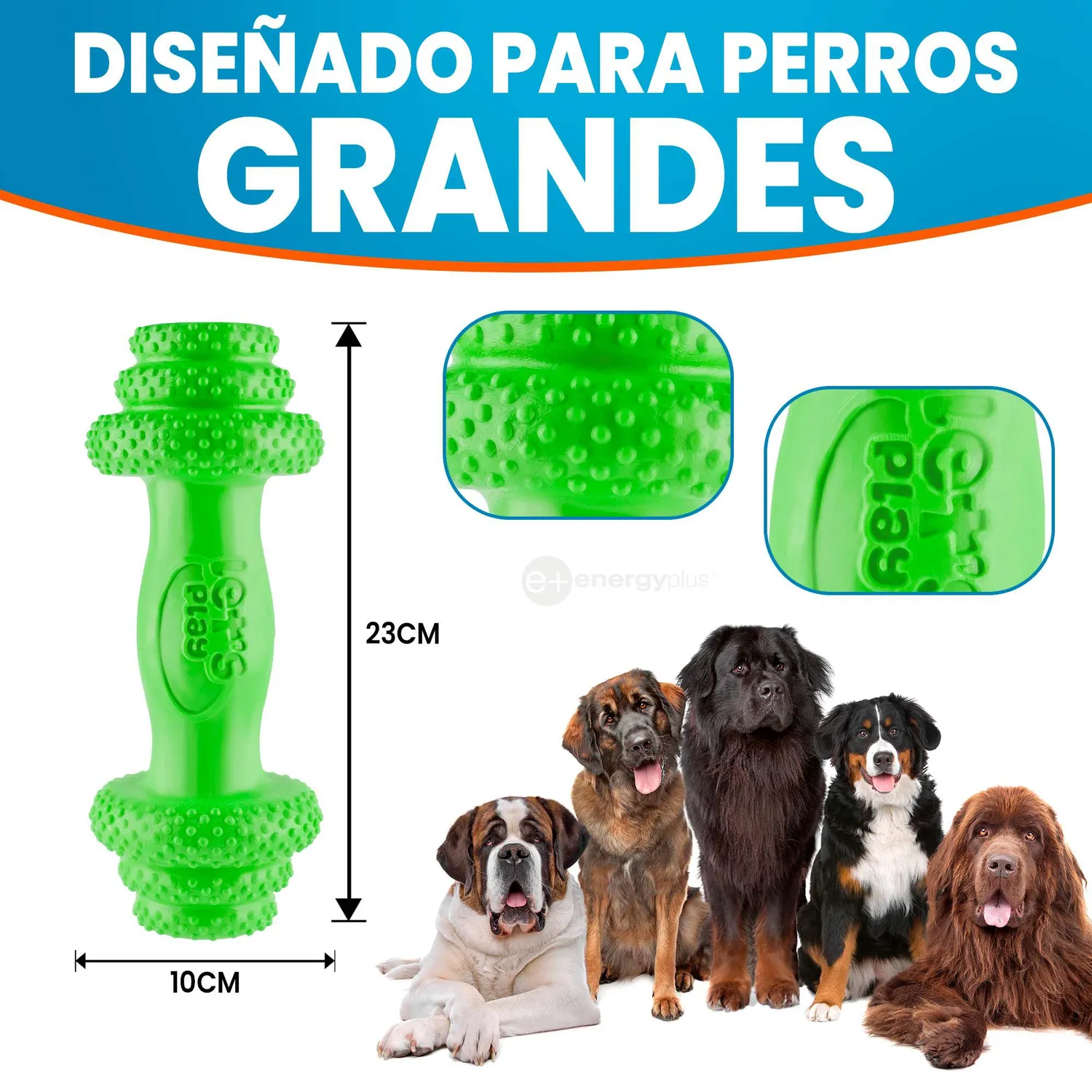 Juguete Para Perro Mordedor Pesa Maciza Grandes Verde 5