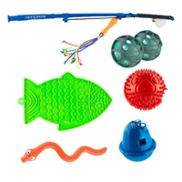 Kit X6 Juguetes Gatos Cañas Pelotas Lamederos