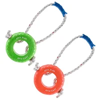 Set X2 Llantas Razas Grandes Manija Y Cuerda Naranja Verde
