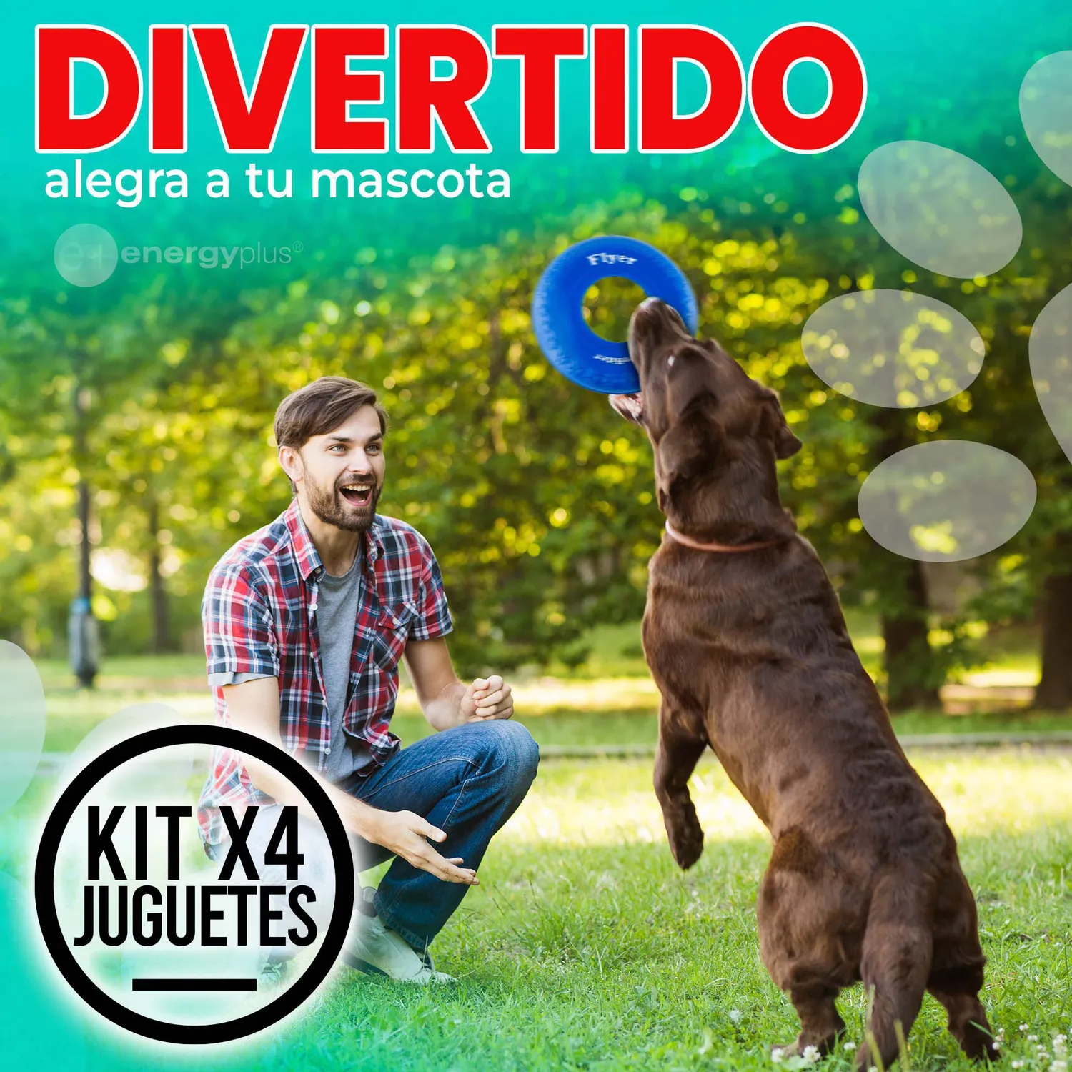 4 Frisbee Goma Segura Para Perro: Ideal Adiestramiento 4