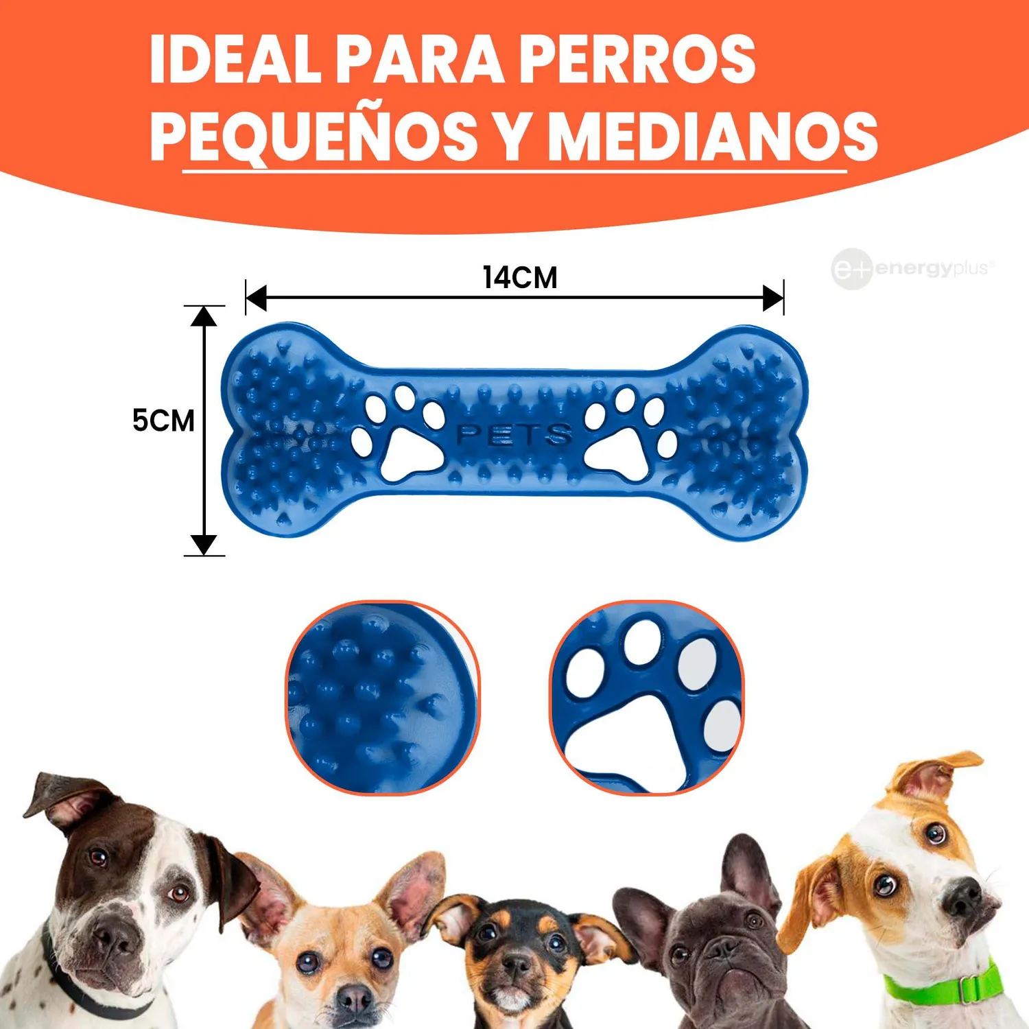 Hueso Mordedor Perros Med. Anti-sarro Azul 5