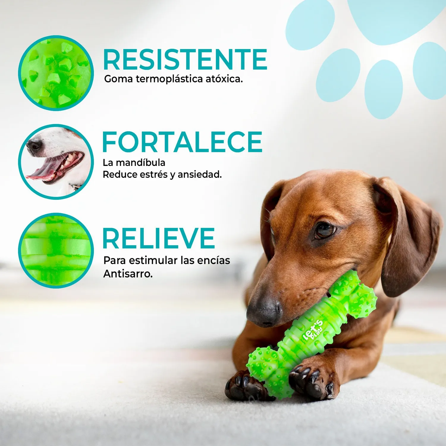 Hueso Goma Antisarro Perros Peq Y Medianos Verde 3