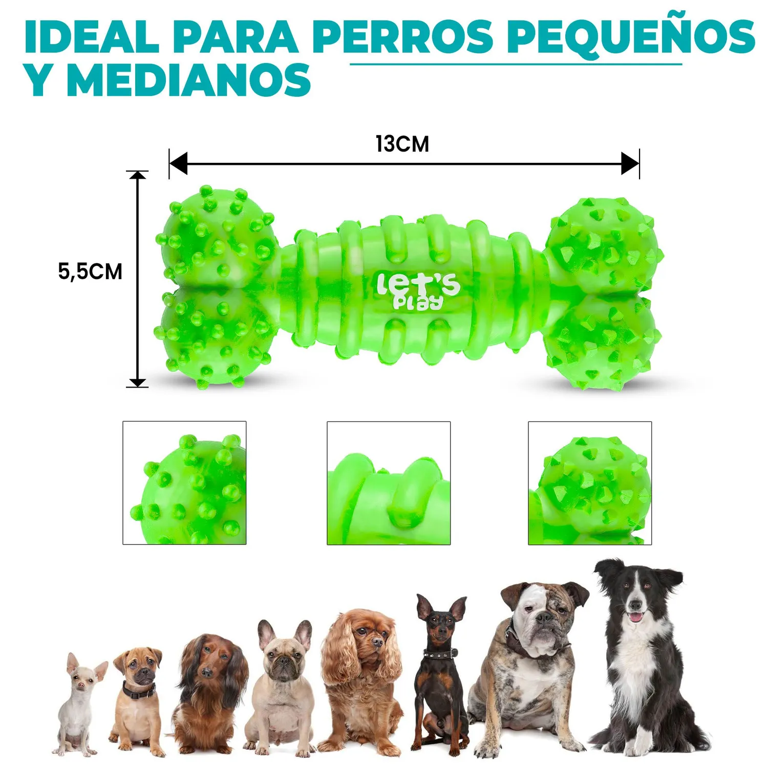 Hueso Goma Antisarro Perros Peq Y Medianos Verde 5