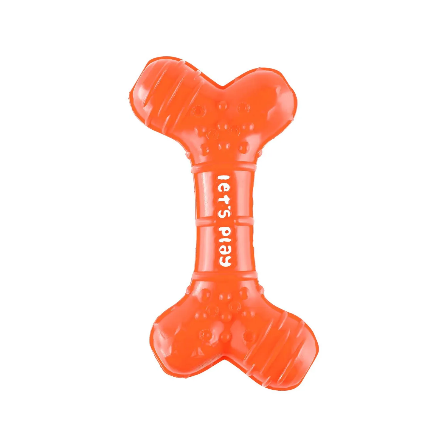 Juguete Para Perro Mordedor Dental Hueso Goma  Med Naranja