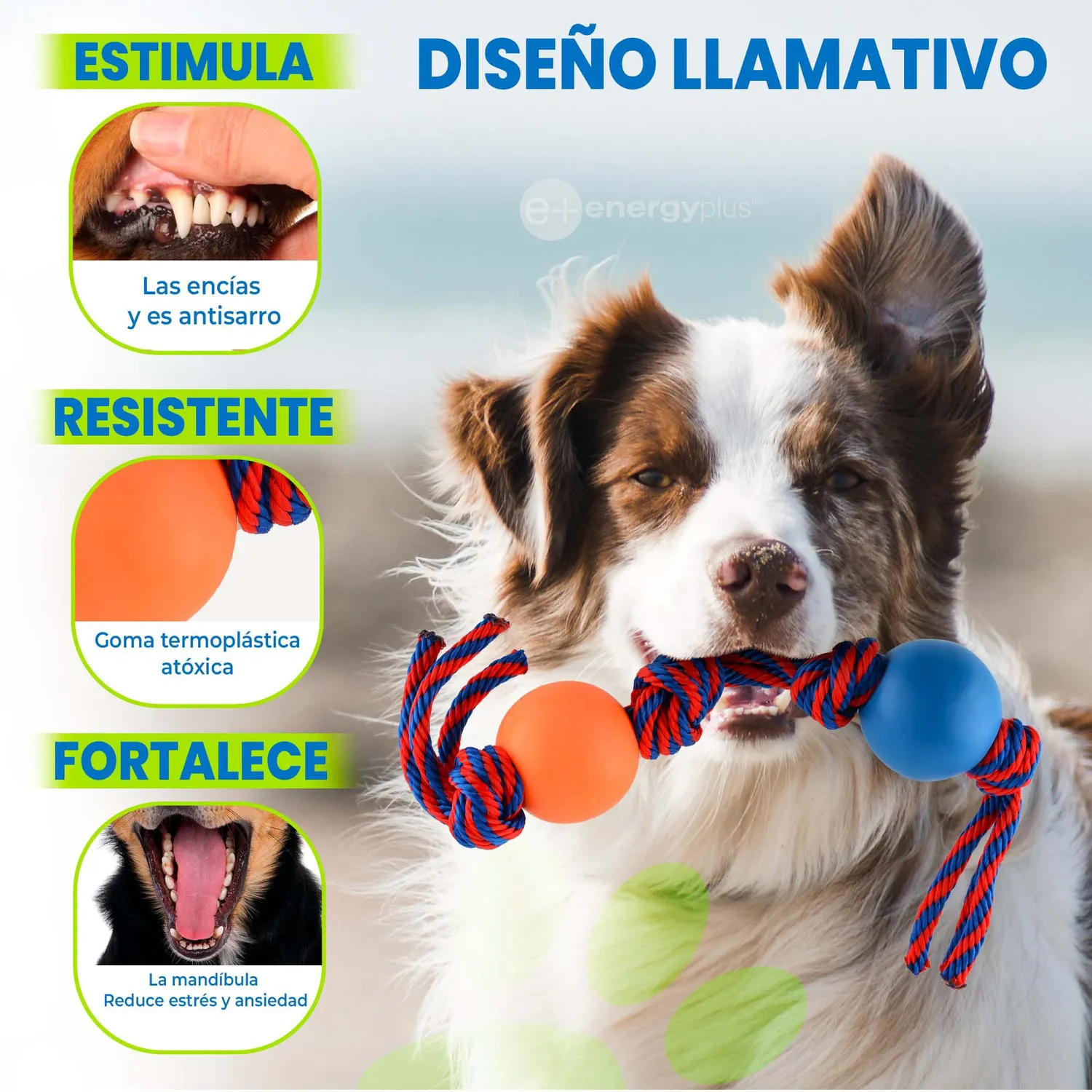 Juguete Para Perro Con Cuerda Y Pelotas Peq Naranja 3