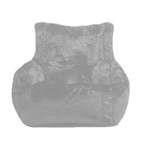 Sillón Puff King en Peluche Ultrasuave Gris