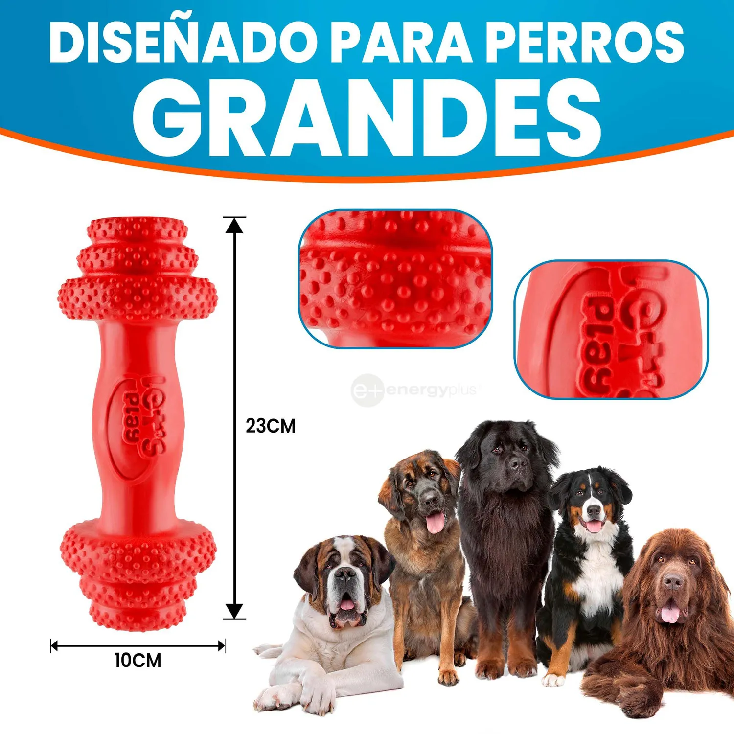 Juguete Para Perro Mordedor Pesa Maciza Grandes Rojo 5