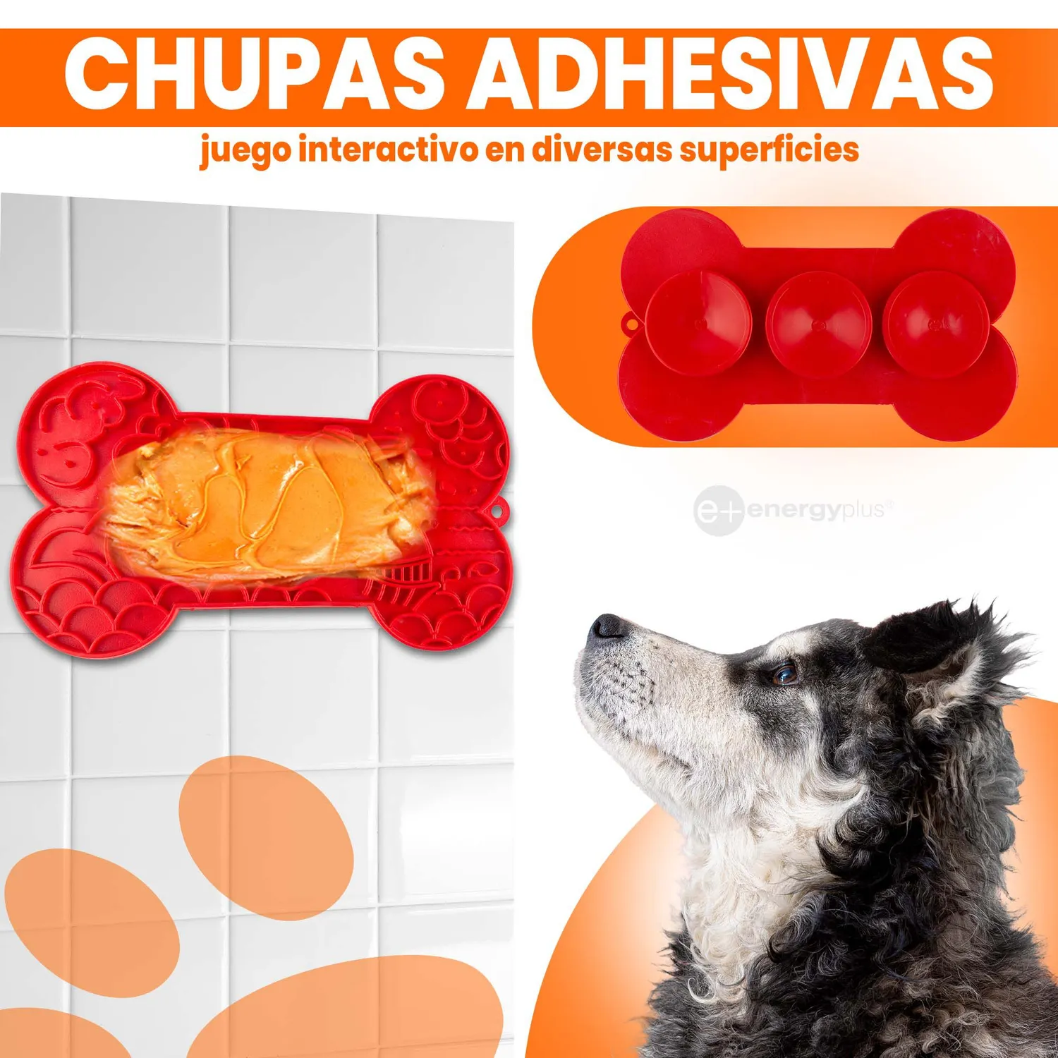 Lamedero Perros Grandes: Atóxico y Adhesivo Rojo 3