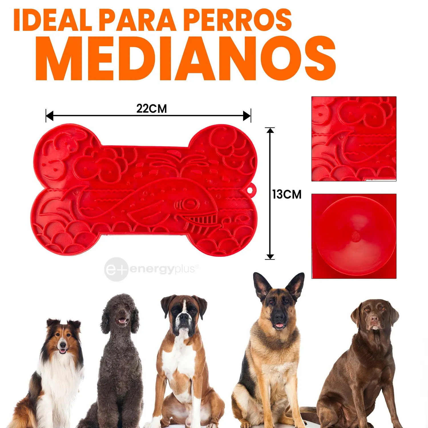 Lamedero Perros Grandes: Atóxico y Adhesivo Rojo 5