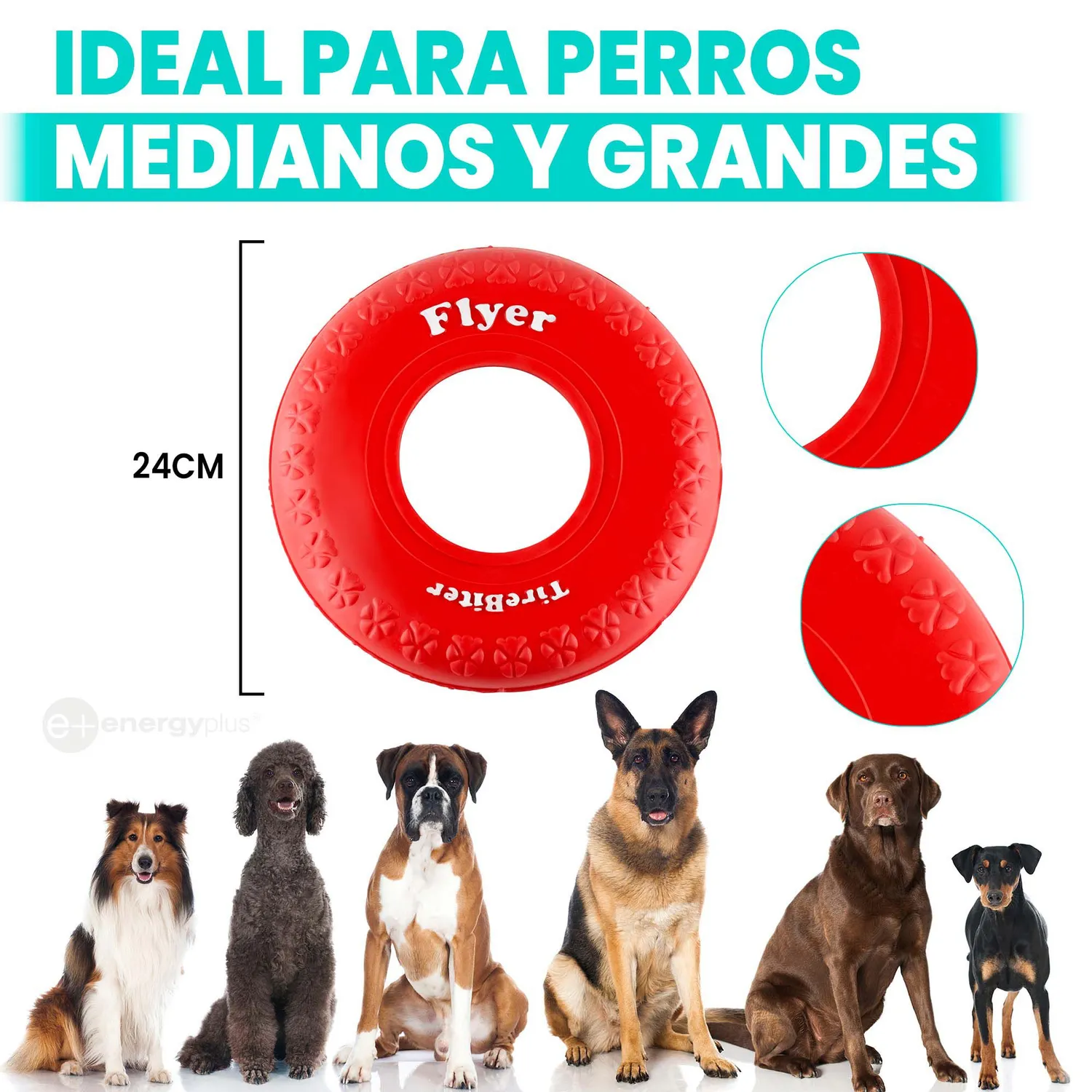 Frisbee Para Perro De Goma Segura Rojo 5
