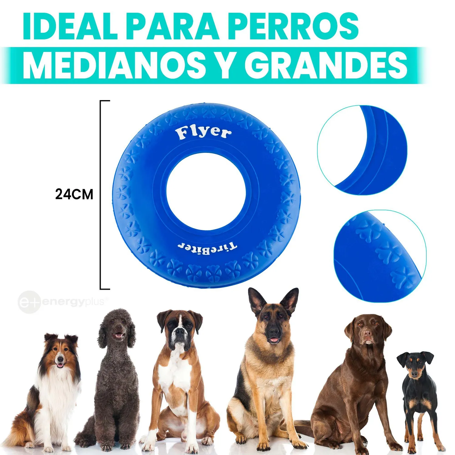 Frisbee Para Perro De Goma Segura Azul 5