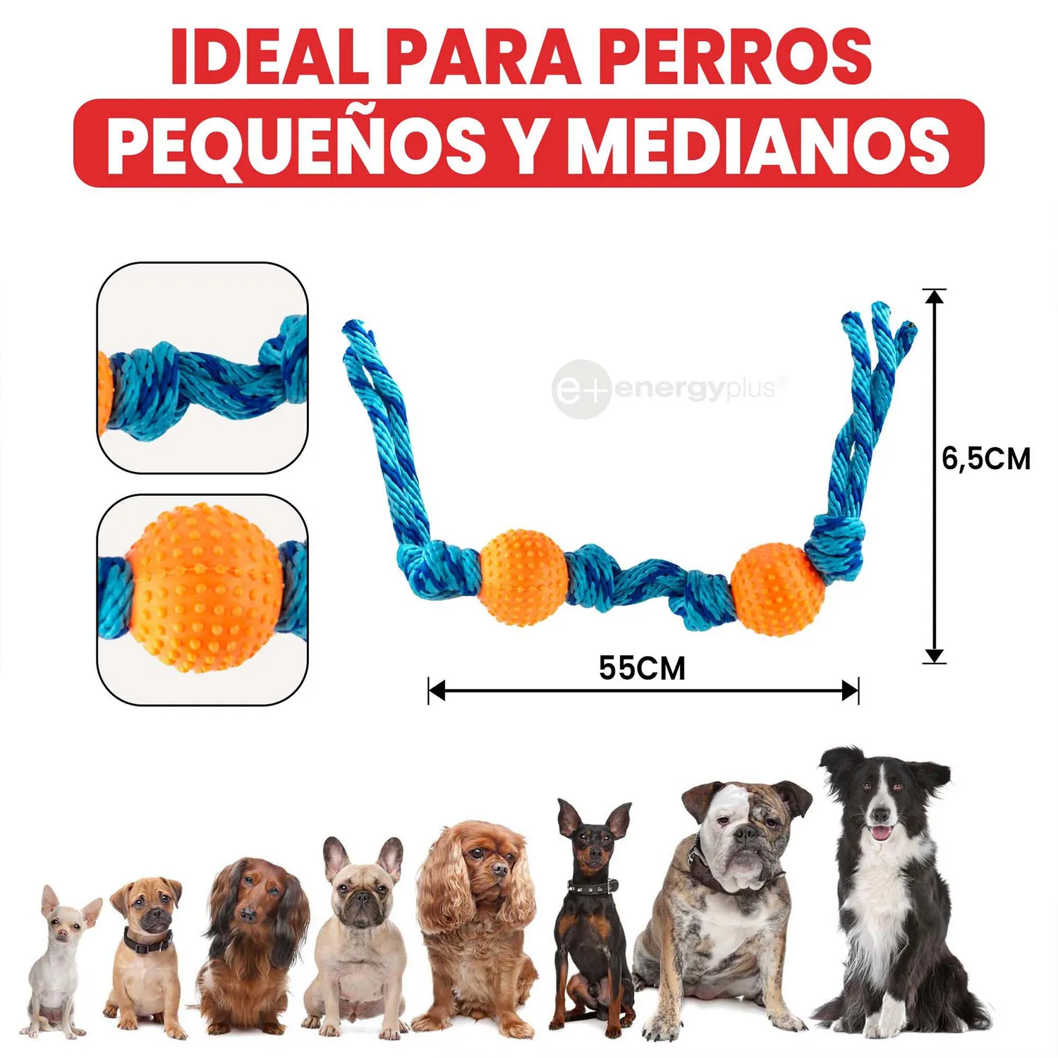 Juguete Para Perro Pelotas Y Cuerda Antisarro Naranja 5