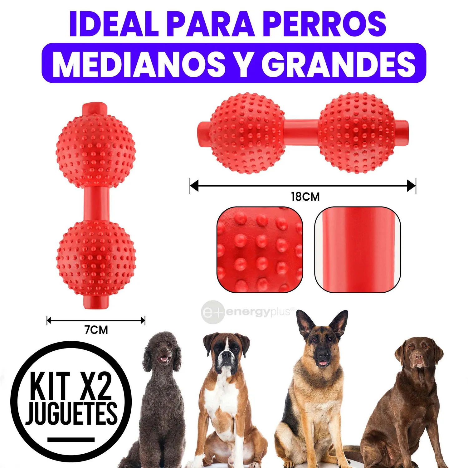 2 Juguetes Para Perro Mordedor Pesa Razas Medianas Grande Azul 5