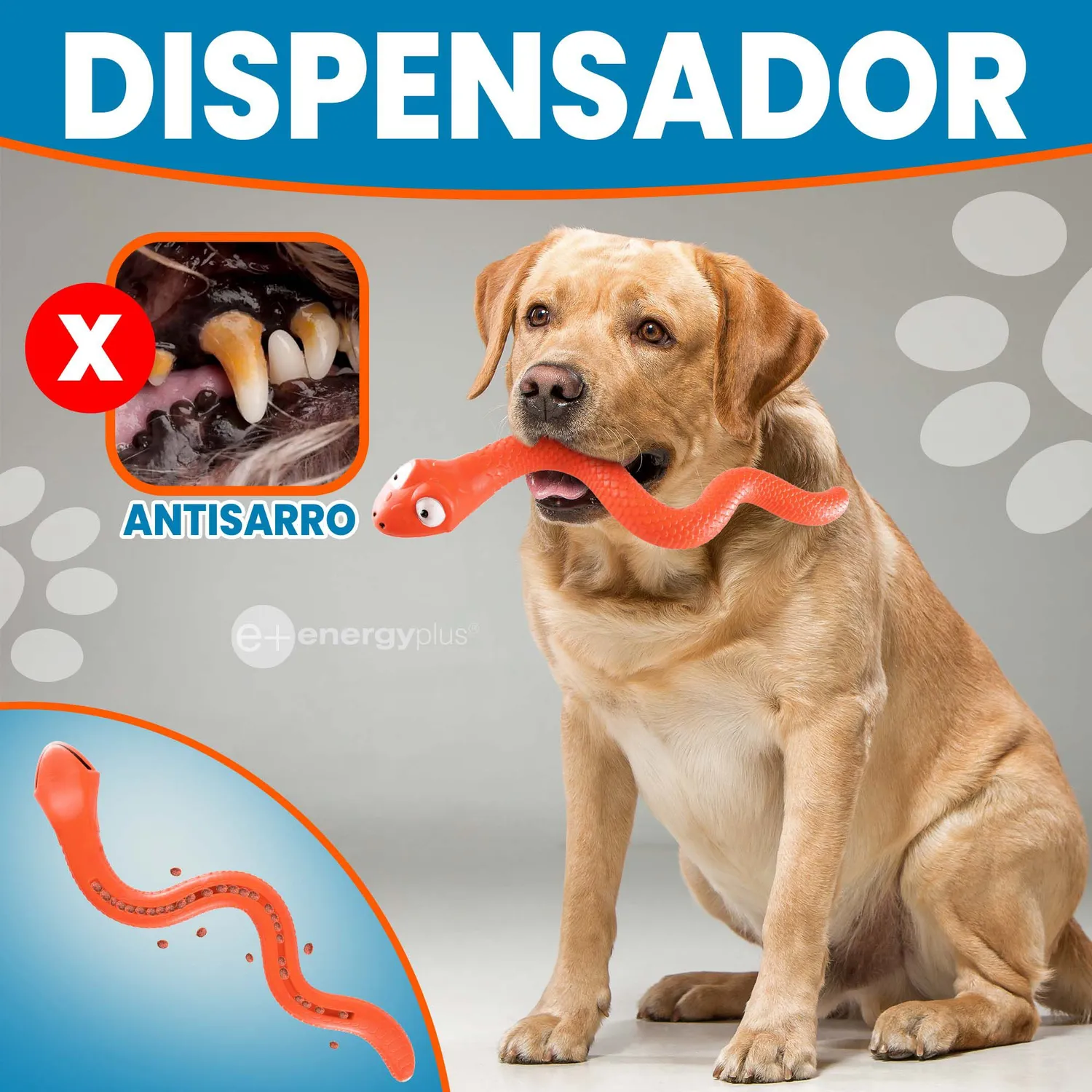 Juguete Para Perro Serpiente : Dispensador Trofeo Naranja
