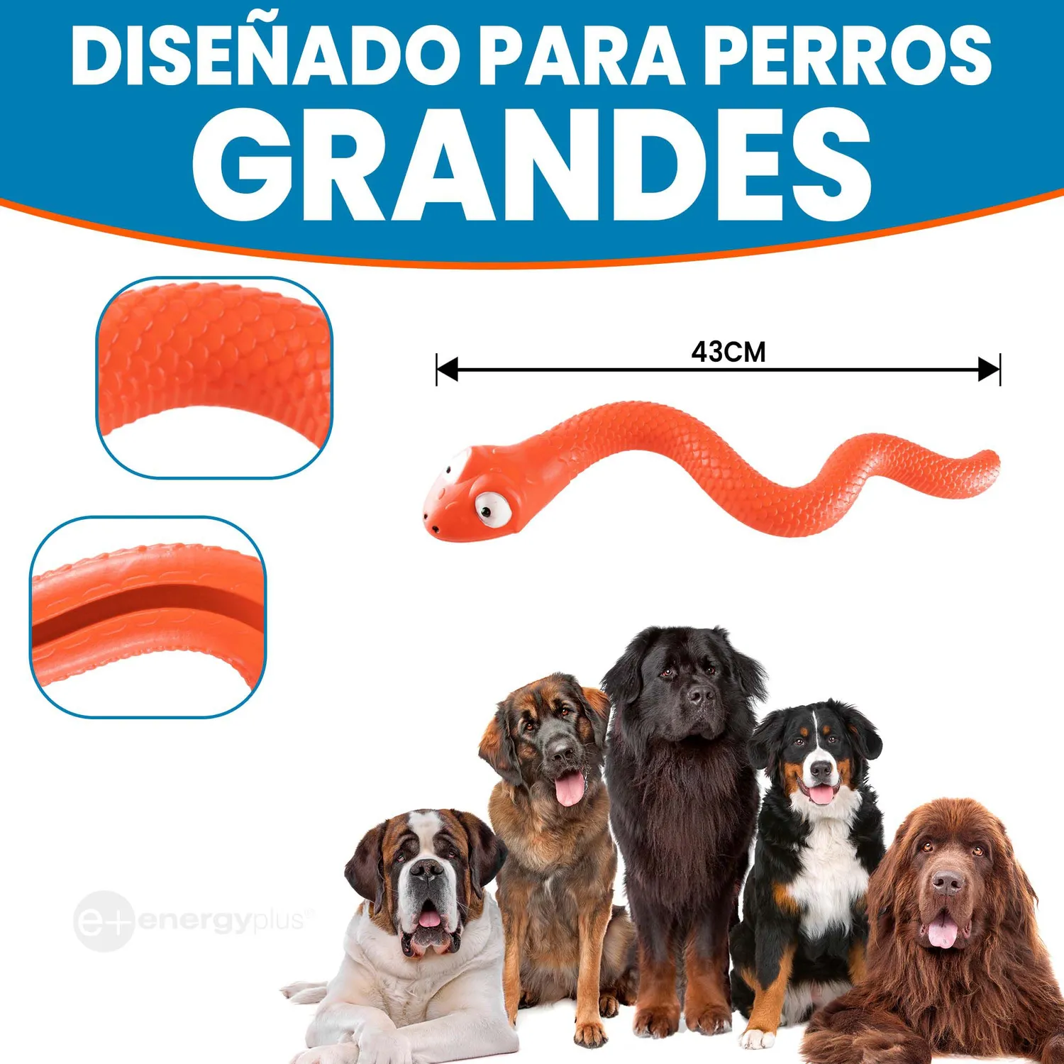 Juguete Para Perro Serpiente : Dispensador Trofeo Naranja 5