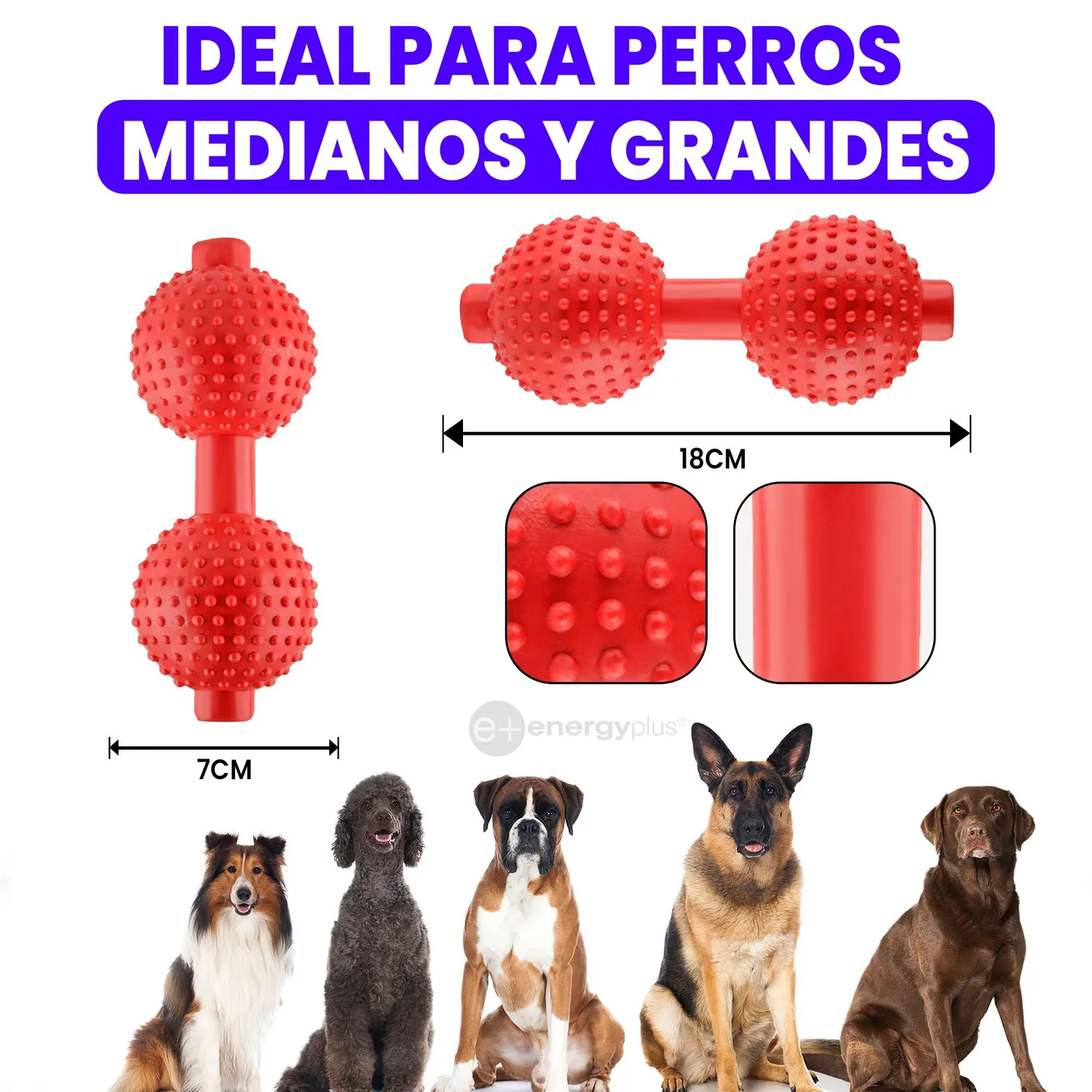 Juguete Para Perro Mordedor Pesa: Razas Medianas Grandes Rojo 5