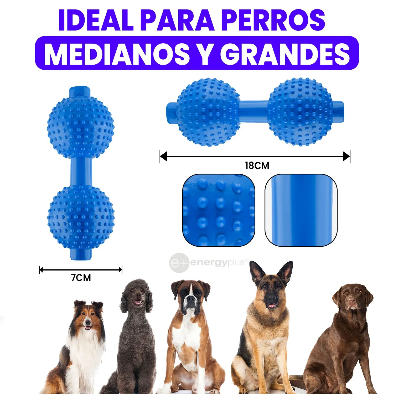 Juguete Para Perro Mordedor Pesa: Razas Medianas Grandes Azul 5
