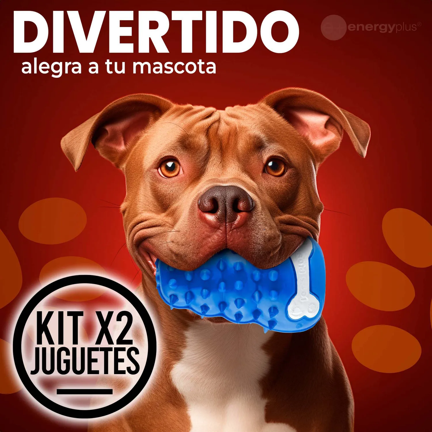 Juguete Y Dispensador Para Perro Masticable Azul Rojo Dos Unidades 4