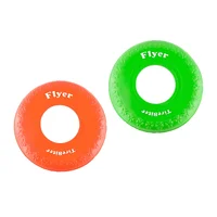 2 Frisbee Para Perro Goma Segura Naranja Verde