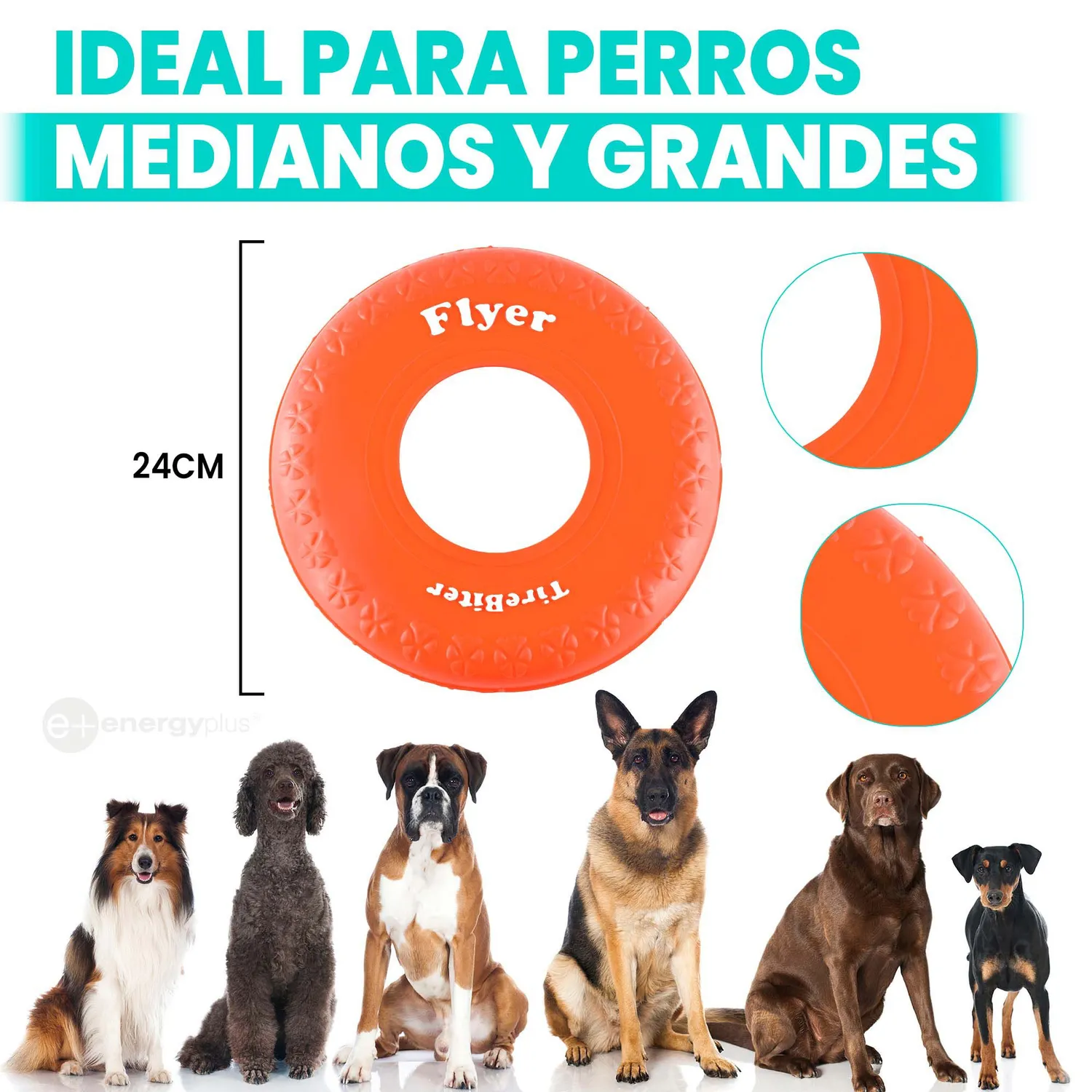 Frisbee Para Perro De Goma Segura Naranja 5