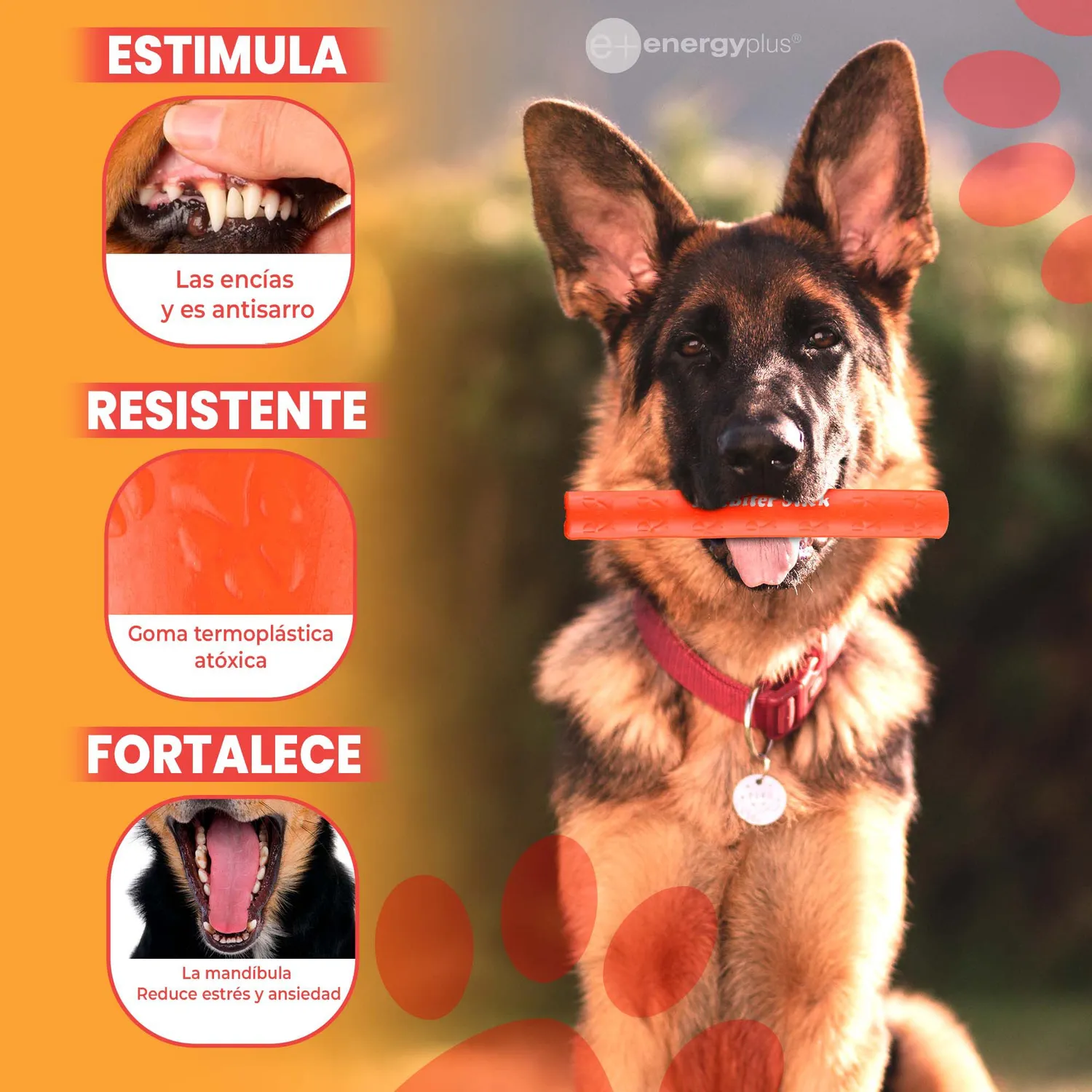 Juguete Para Perro Bastón Rellenable  30Cm Naranja 3