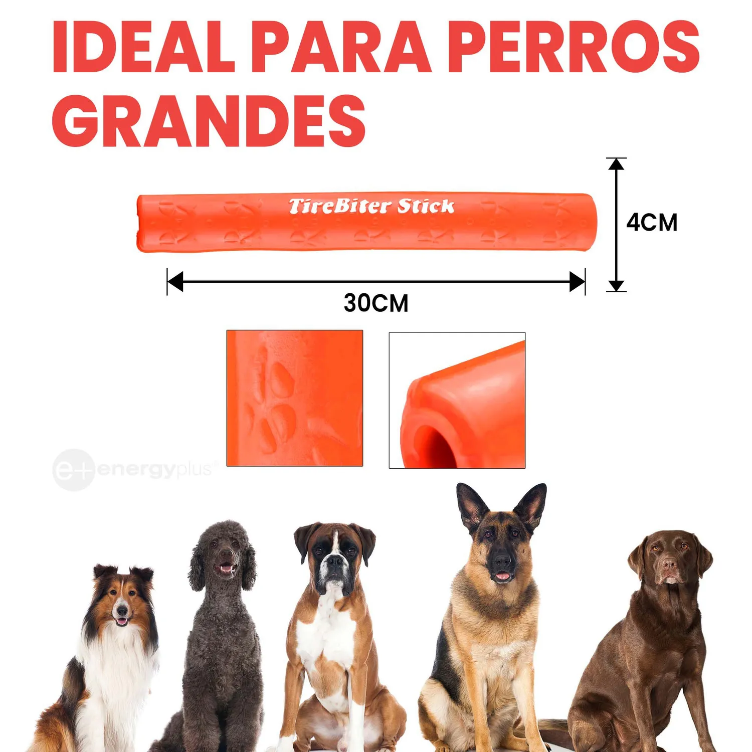 Juguete Para Perro Bastón Rellenable  30Cm Naranja 5
