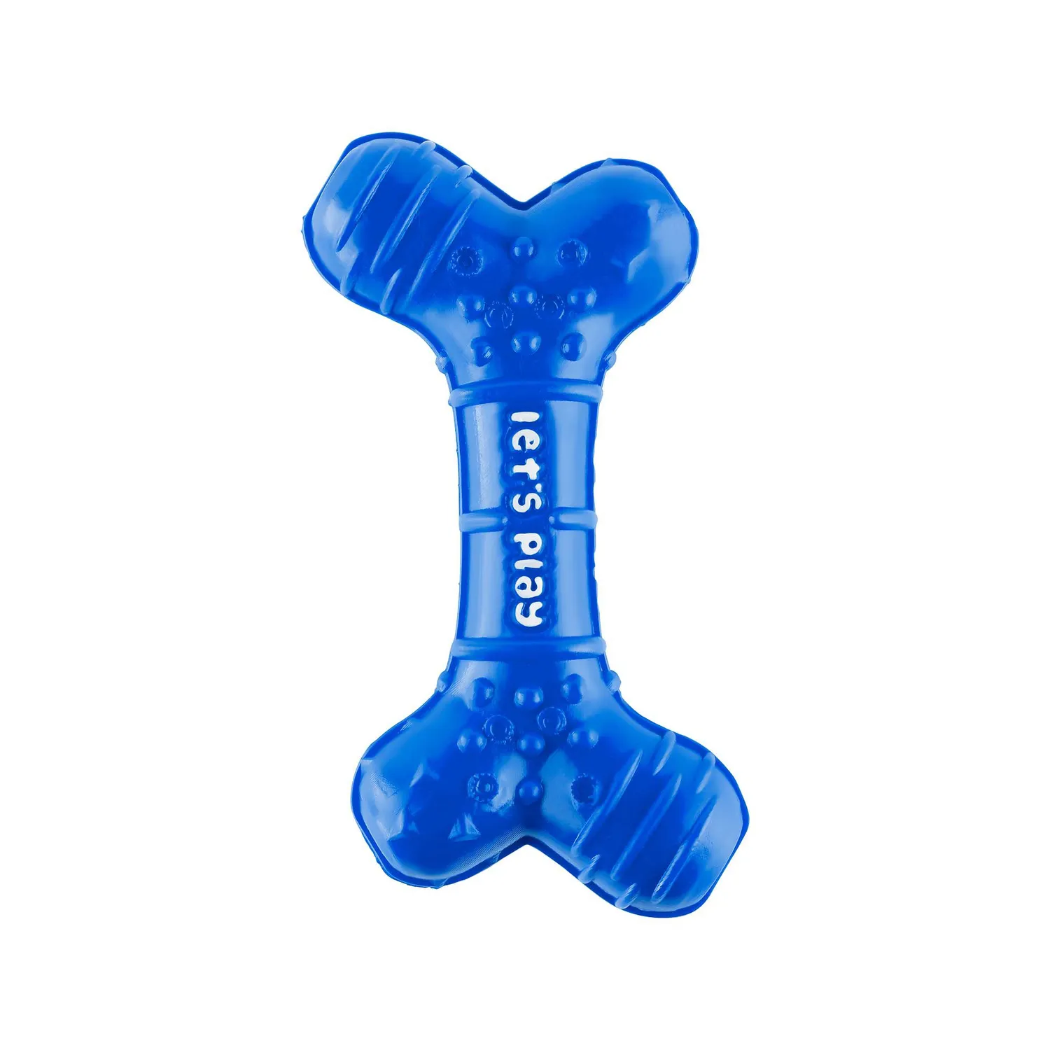 Juguete Para Perro Mordedor Dental Hueso de Goma  Med Azul