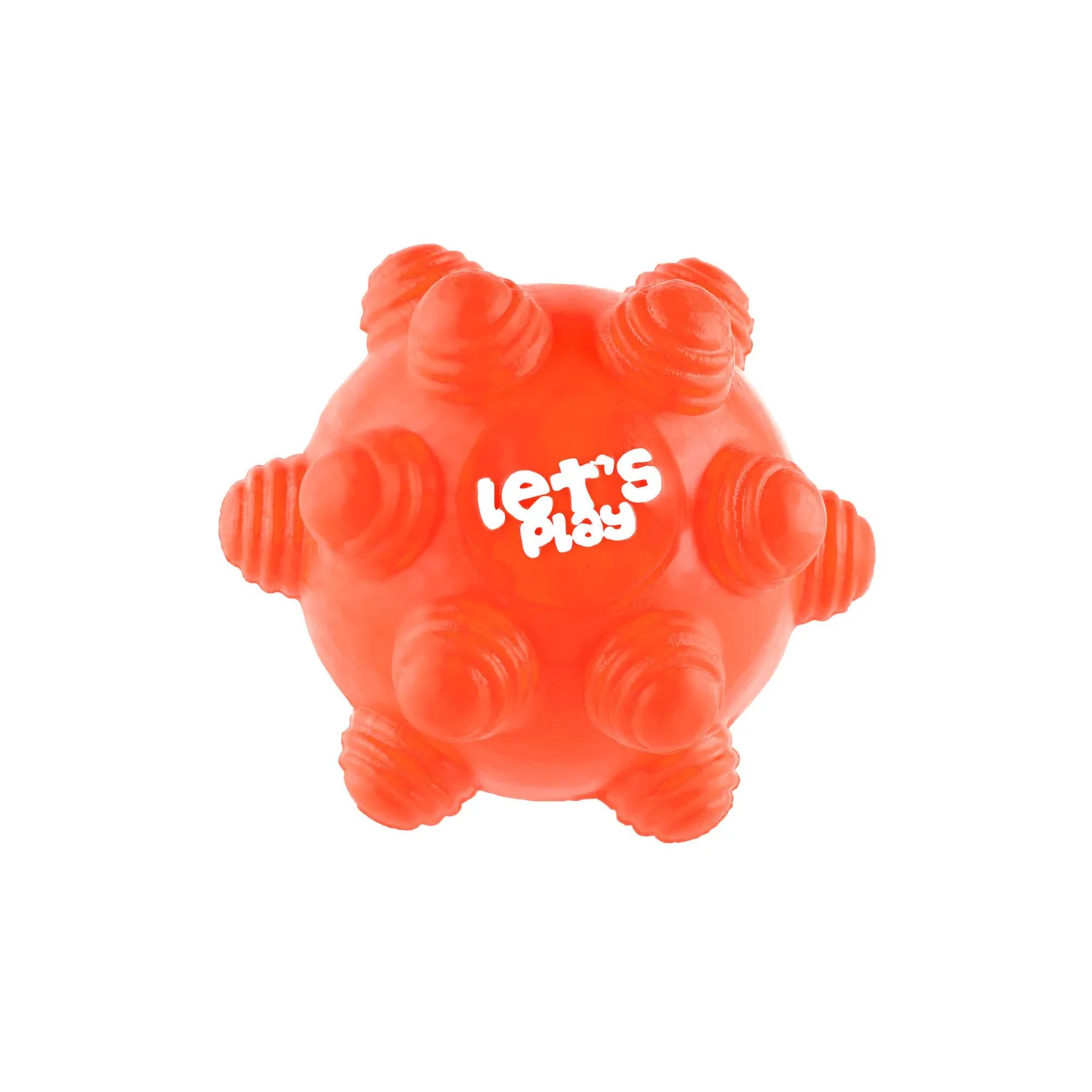 Juguete Para Perro Pelota Maciza Con Taches Naranja