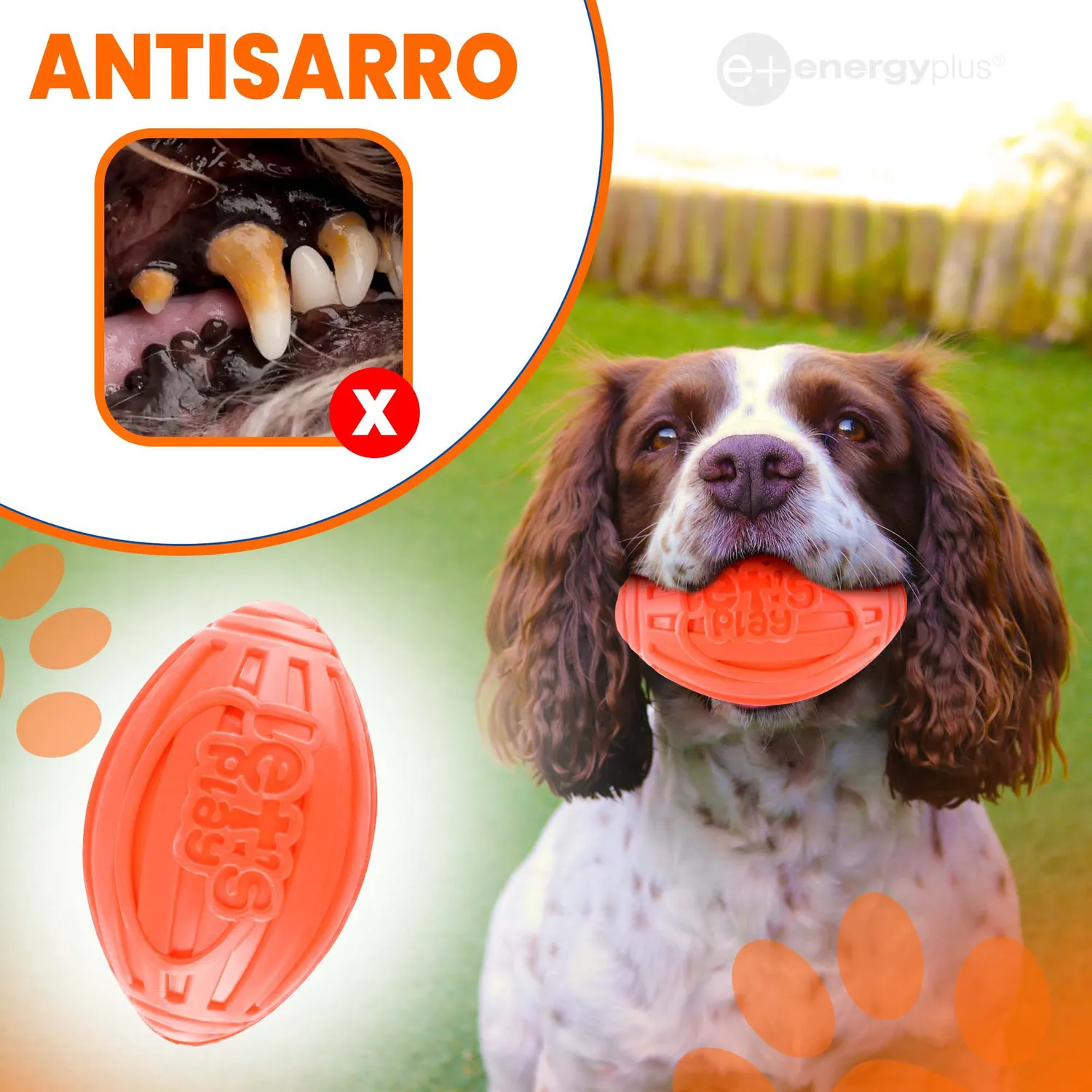 Juguete Para Perro Balón Ovalado Y Chillón Naranja